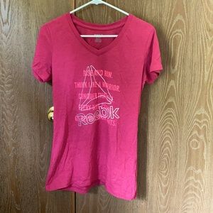 Reebok small v neck pink shirt